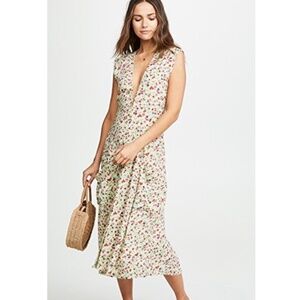 Faithfull The Brand Blohm Floral Tassel Midi Dress Size 4